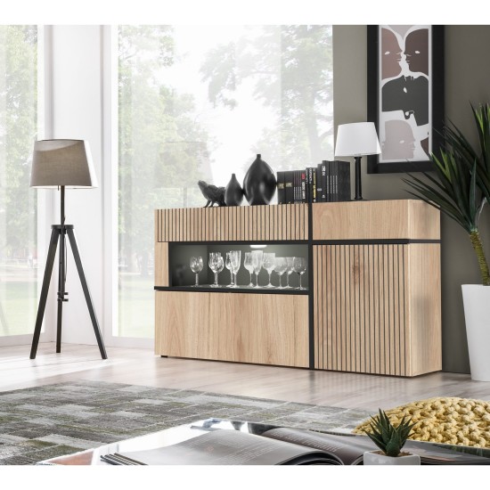 Commode CROSS 150 cm avec éclairage LED, hickory Jackson — détail 1