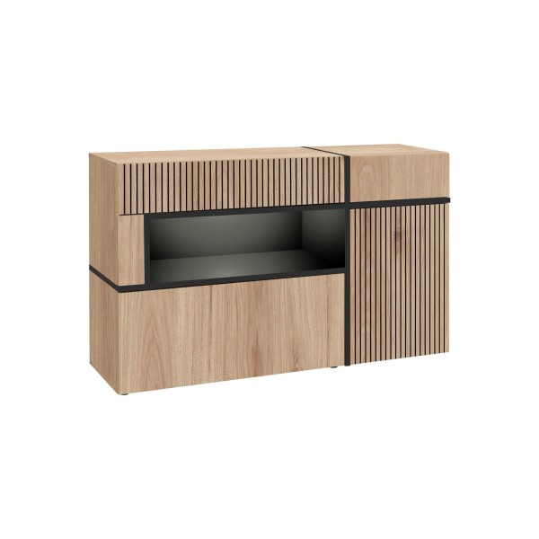 Commode CROSS 150 cm avec éclairage LED, hickory Jackson — vue d’ensemble