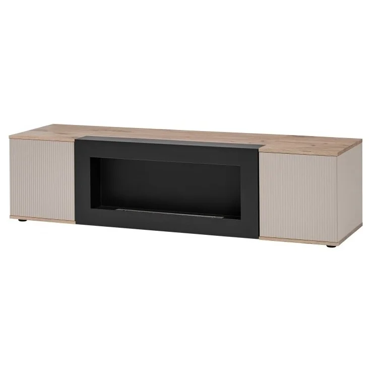 Meuble TV CATALINA RTV-K avec cheminée bioéthanol — vue d’ensemble