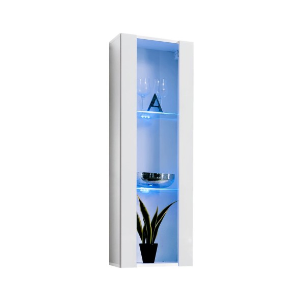 FLY 21 vitrine suspendue avec éclairage, blanc brillant — détail 1
