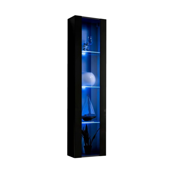 FLY 41 vitrine suspendue avec éclairage, noir brillant — détail 1
