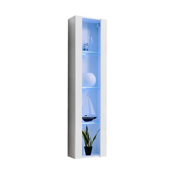 FLY 41 vitrine suspendue avec éclairage, blanc brillant — détail 1