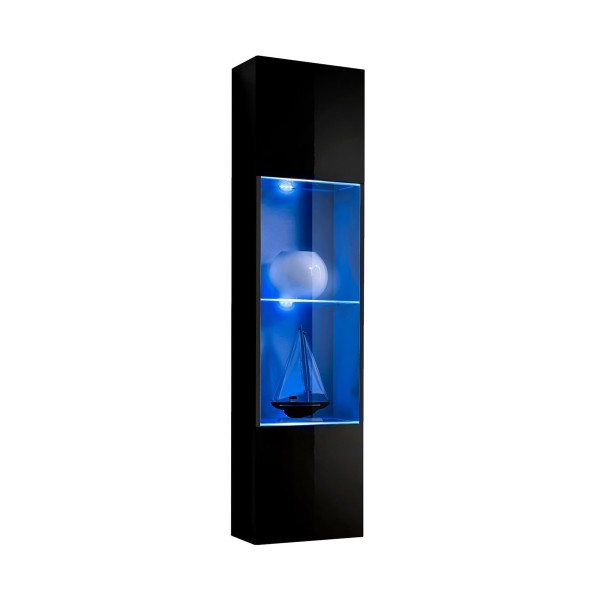 FLY 42 vitrine suspendue éclairée, noir brillant — détail 1