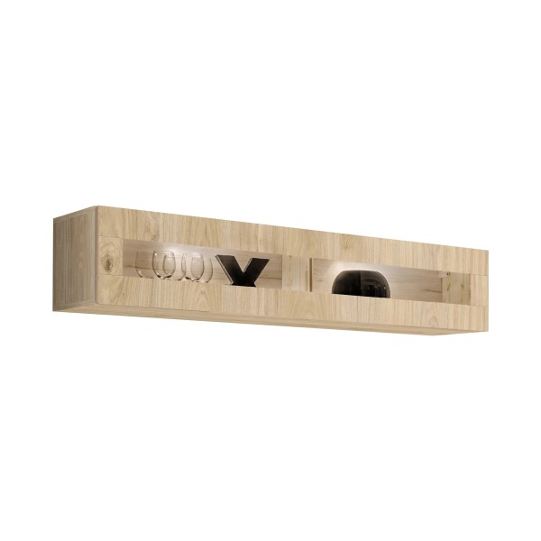 FLY 51 vitrine horizontale avec éclairage, hickory Jackson — vue d’ensemble