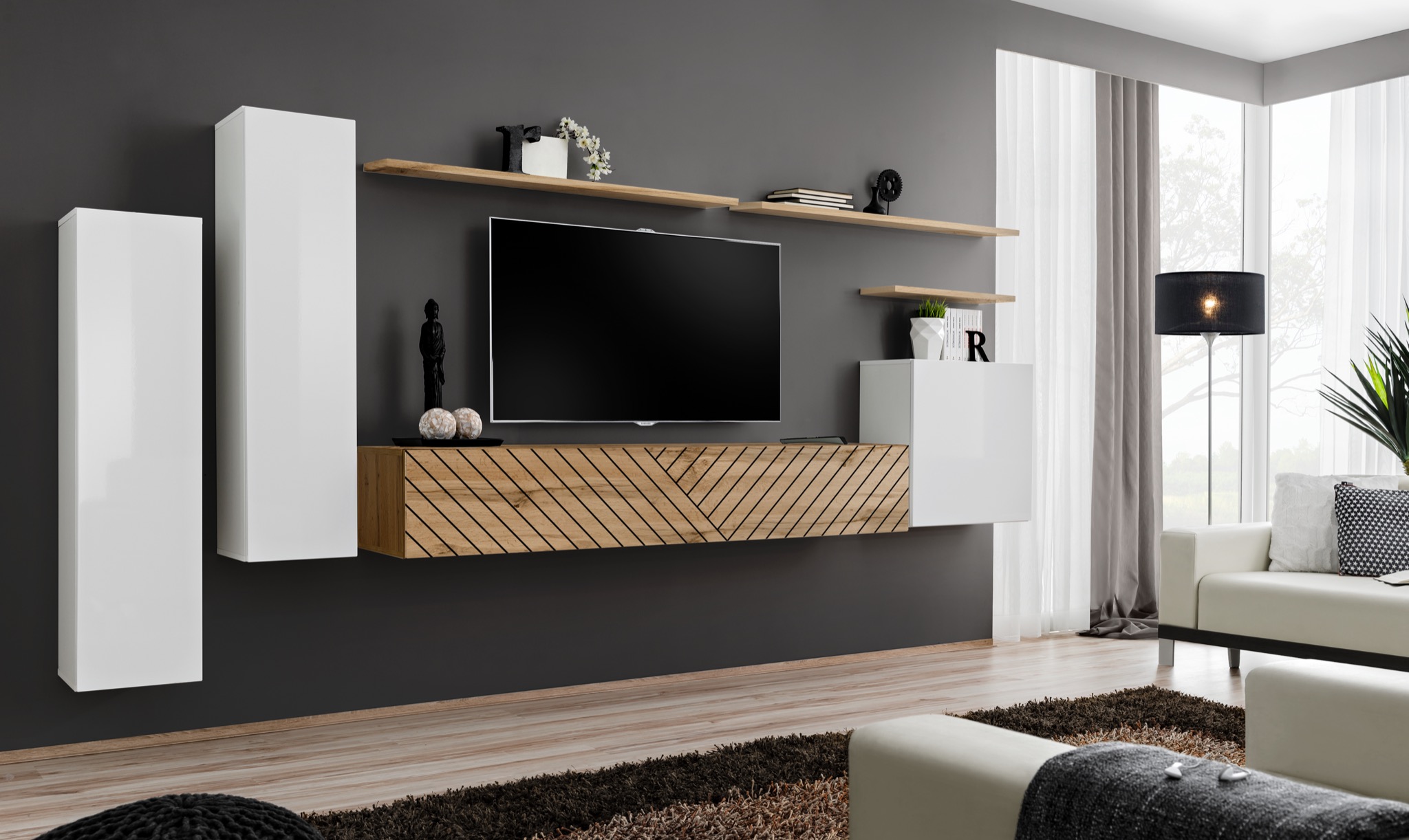 Composition TV SWITCH I rainuré — vue d’ensemble