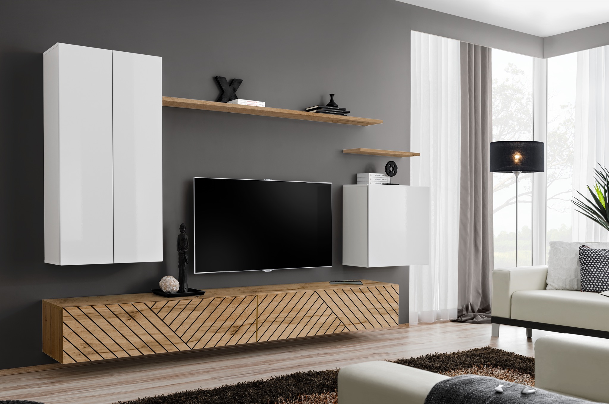 Composition TV SWITCH II rainuré — vue d’ensemble