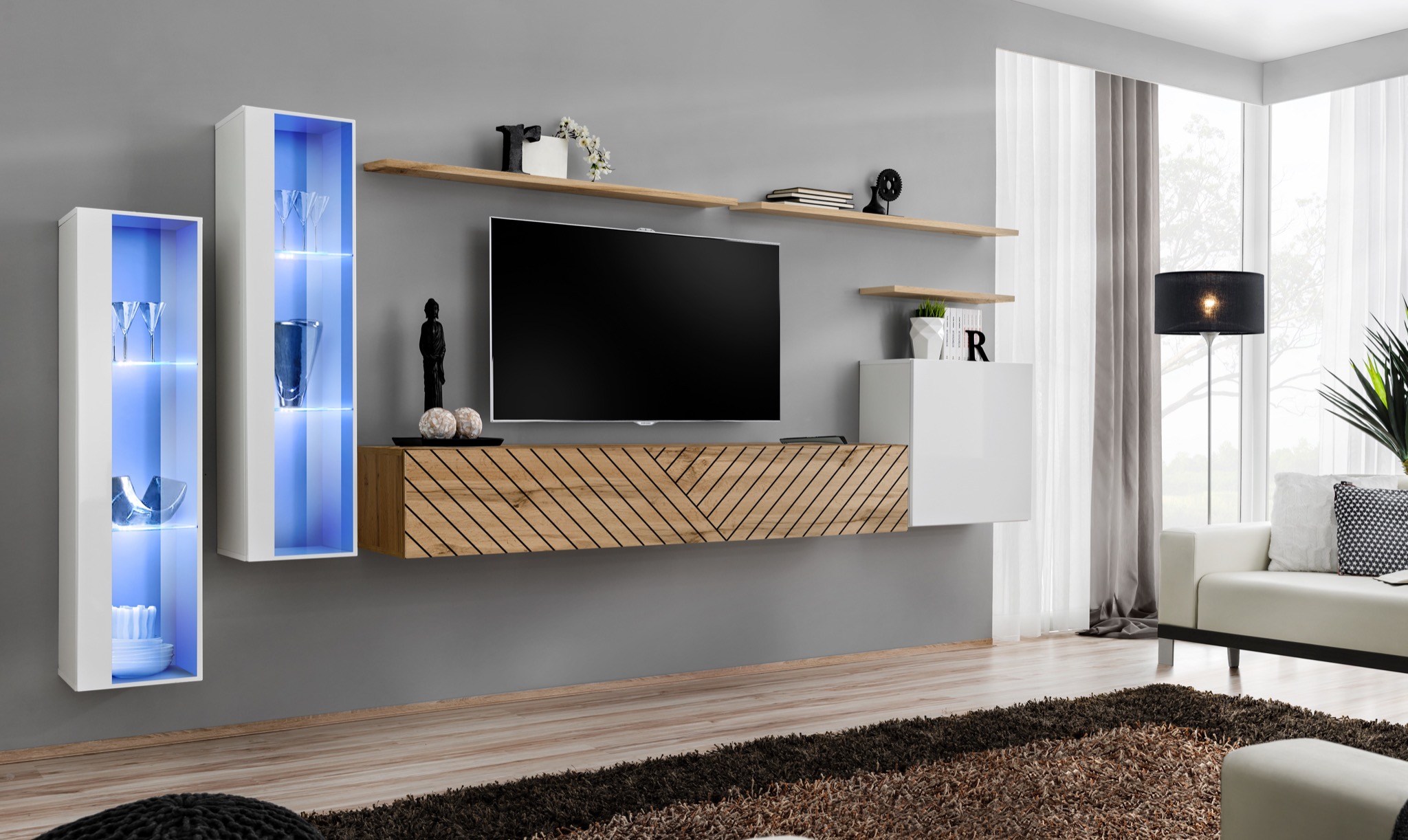 Composition TV SWITCH XI rainuré — vue d’ensemble