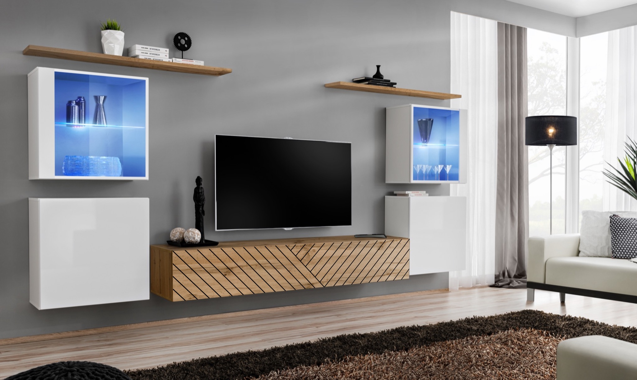 Composition TV SWITCH XIV rainuré — vue d’ensemble