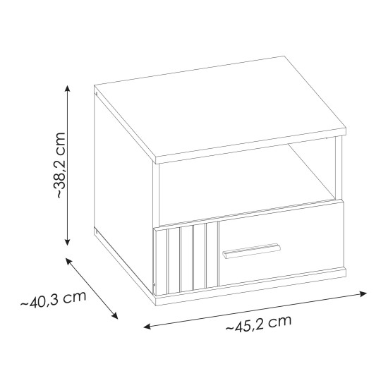 Table de chevet SIGMA 45 cm — détail 3