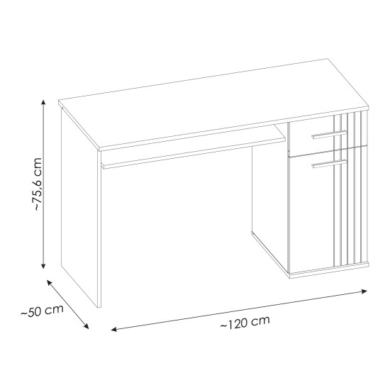 Bureau SIGMA 120 cm avec caisson — détail 3