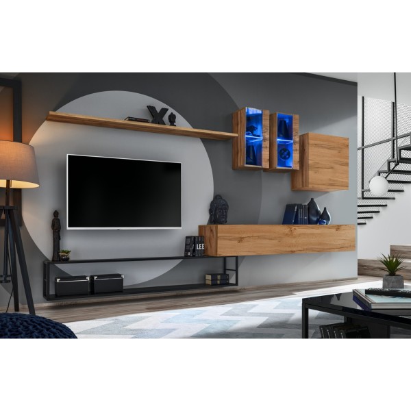 SWITCH M1 composition murale suspendue, chêne Wotan — détail 1