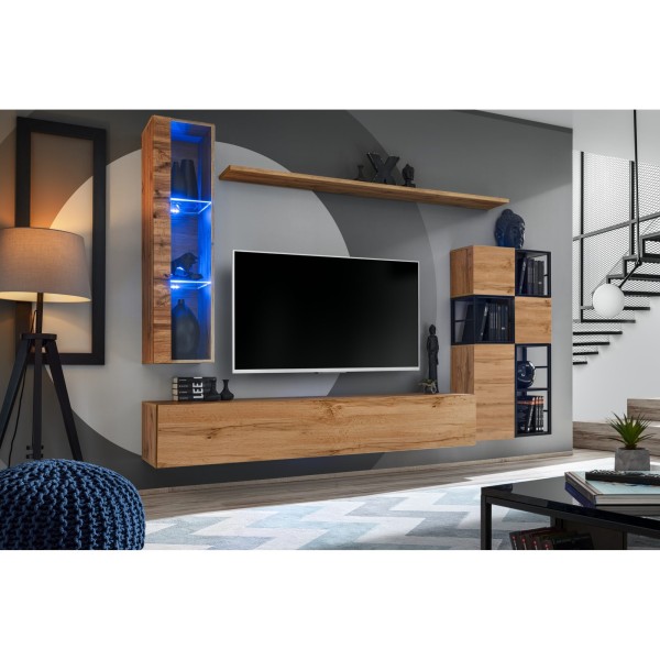 SWITCH M2 composition murale suspendue, chêne Wotan — détail 1