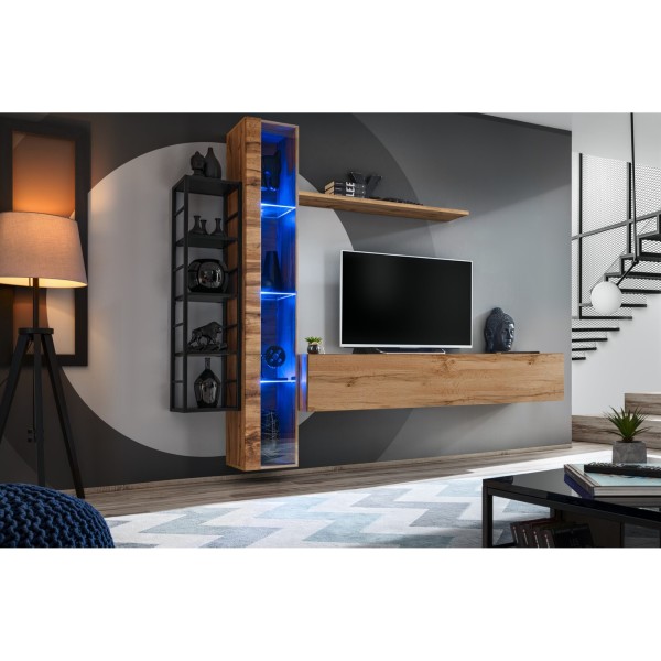 SWITCH M7 composition murale suspendue, chêne Wotan — détail 1
